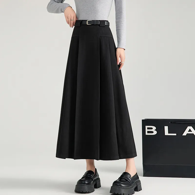 Oudifu Casual Long Skirt Women's-5