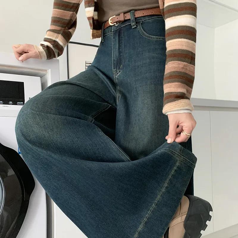 Oudifu Jeans Women's Vintage Blue-2