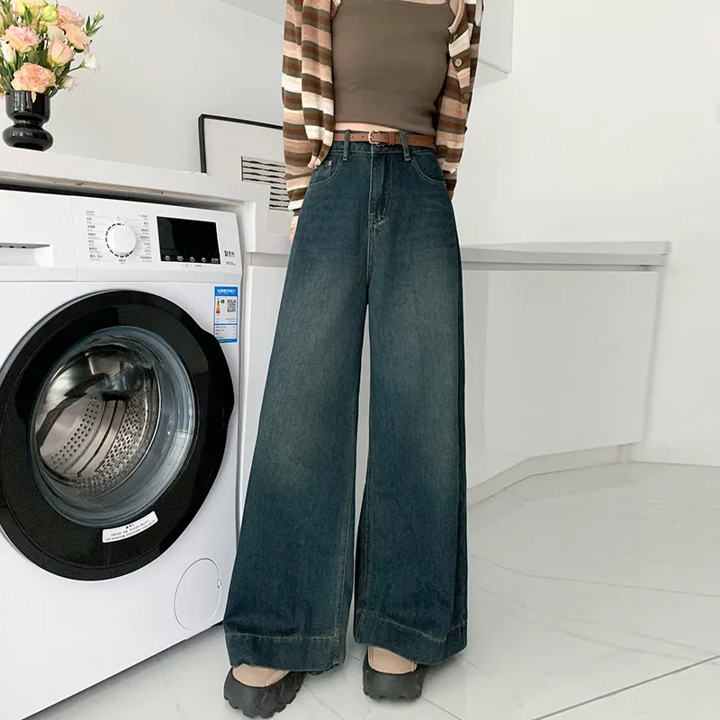 Oudifu Jeans Women's Vintage Blue-1