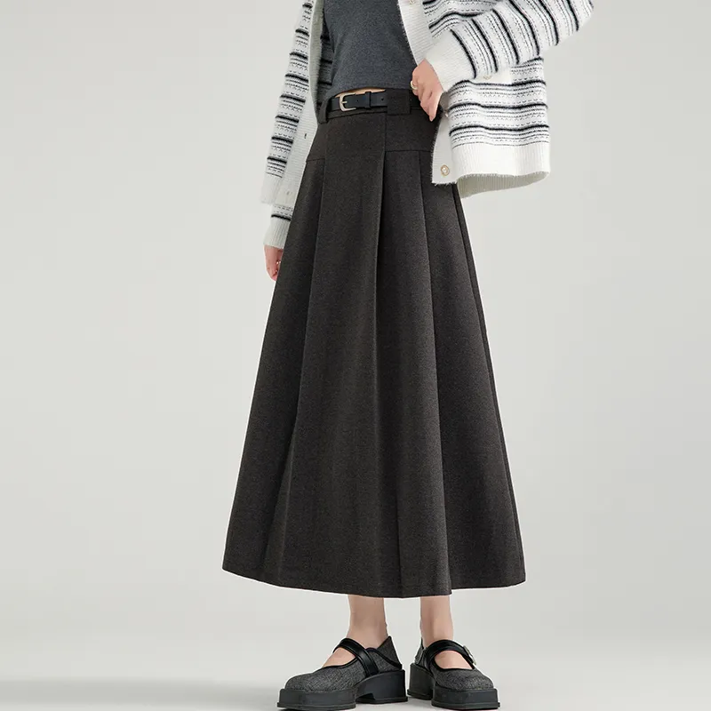Oudifu Casual Long Skirt Women's-13
