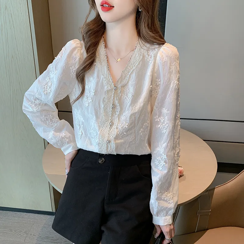 Oudifu Shirts Women's Apricot-2