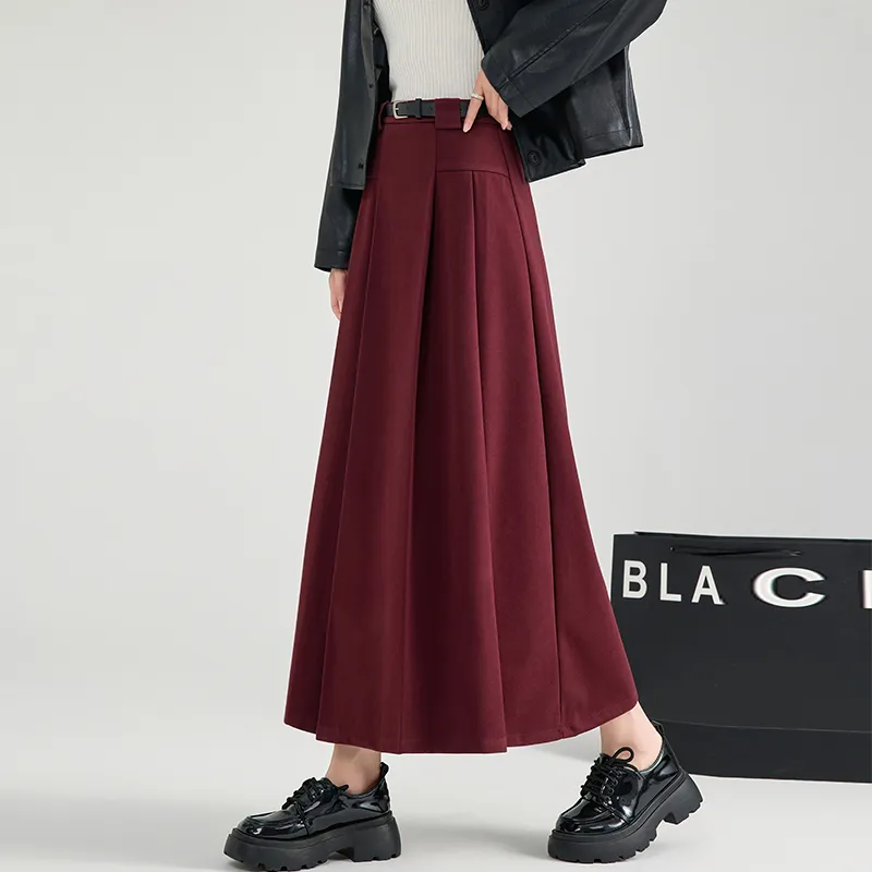 Oudifu Casual Long Skirt Women's-3
