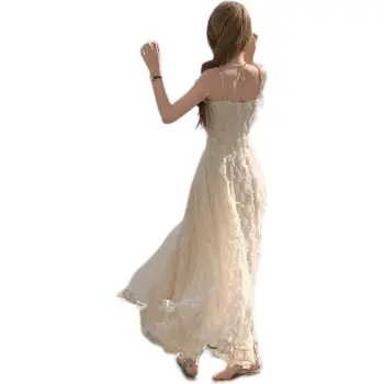 Oudifu Slip Dress Women's Apricot