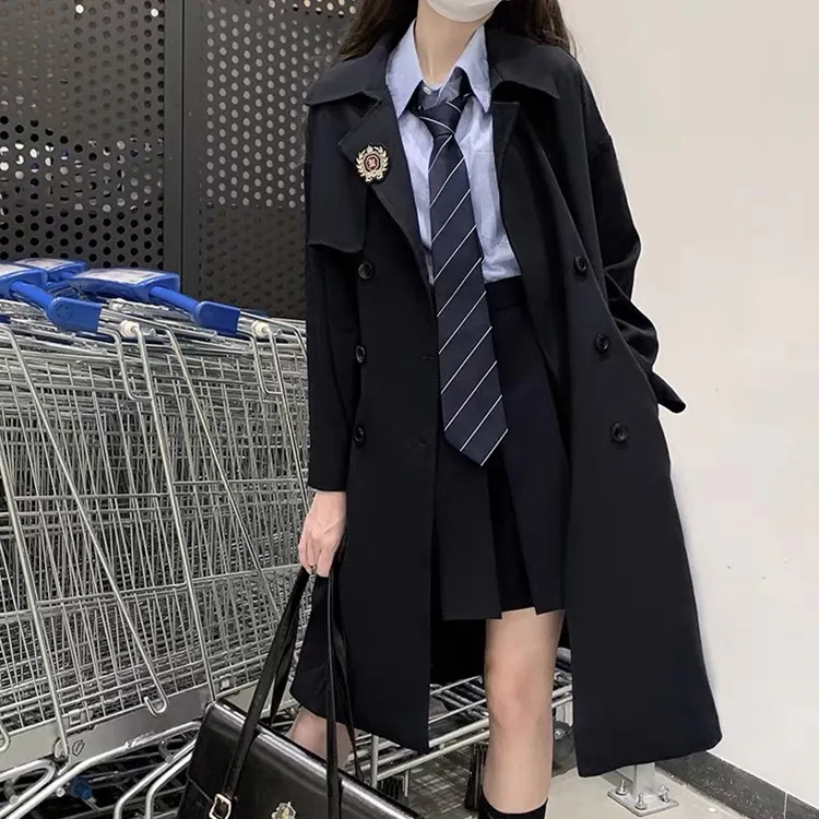 Oudifu Trench Coats Women's-3