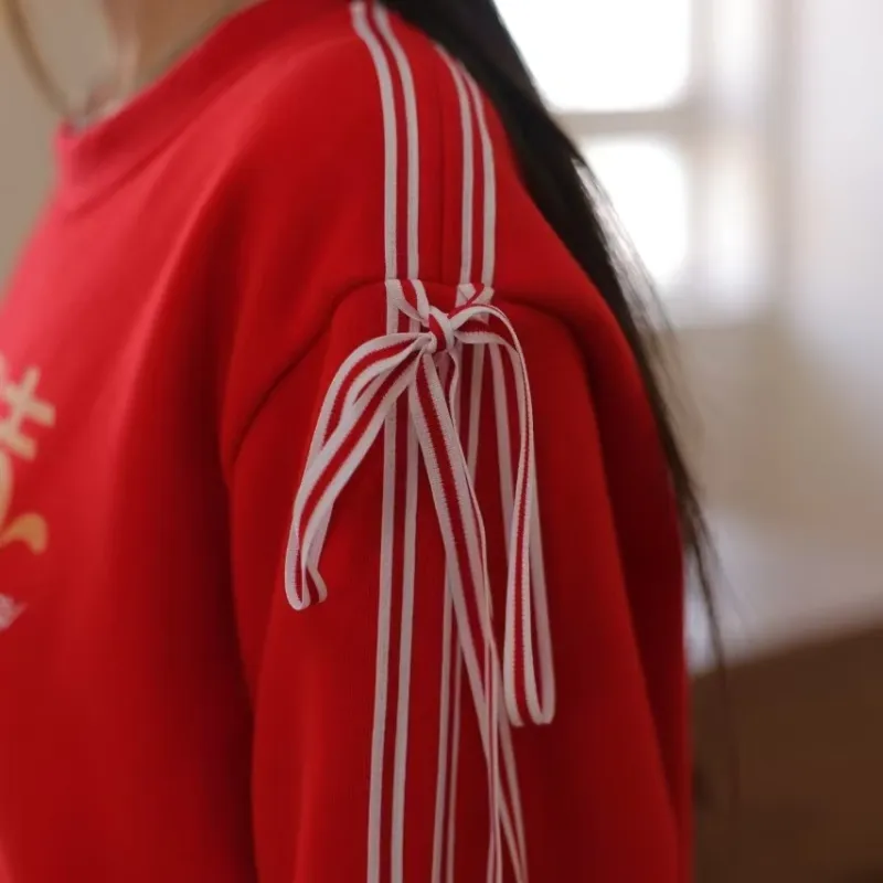 Oudifu Sweatshirts Women's Red-3