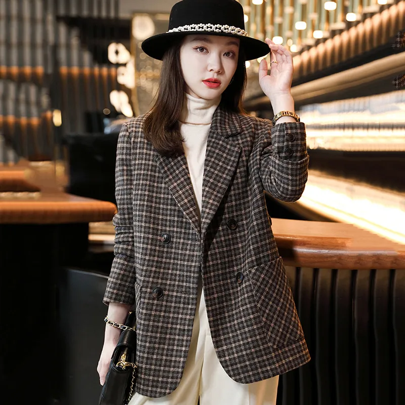 Oudifu Cropped Coat Women's Coffee-2