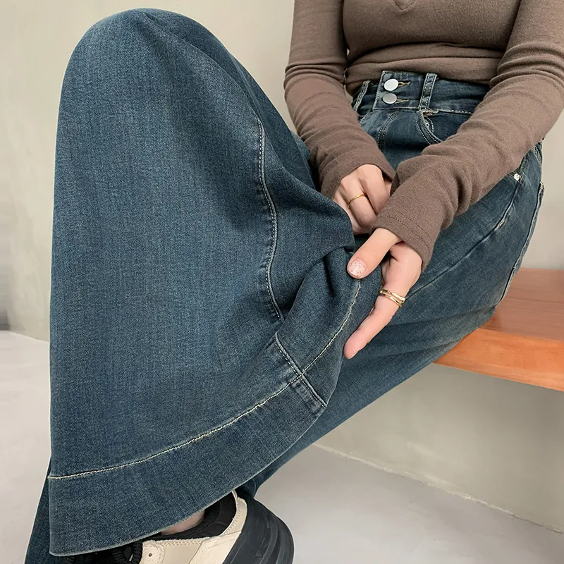 Oudifu Jeans Women's Denim Blue-4