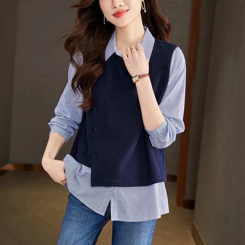 Oudifu Knitwear Women's Navy Blue-2
