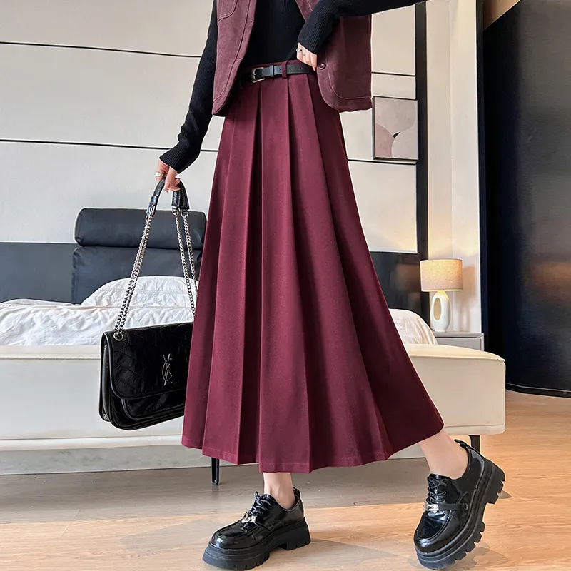 Oudifu Casual Long Skirt Women's-2