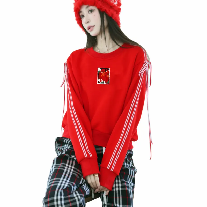 Oudifu Sweatshirts Women's Red-1