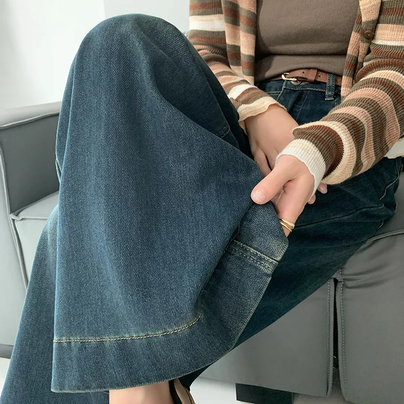 Oudifu Jeans Women's Vintage Blue-3