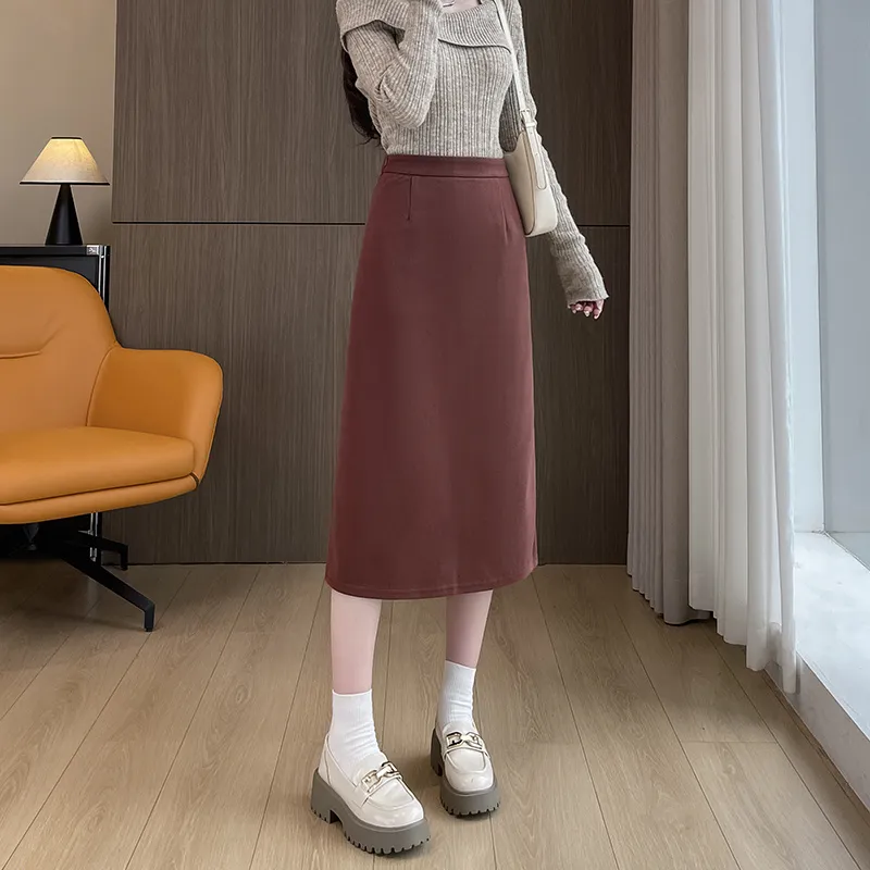 Oudifu Casual Long Skirt Women's-4