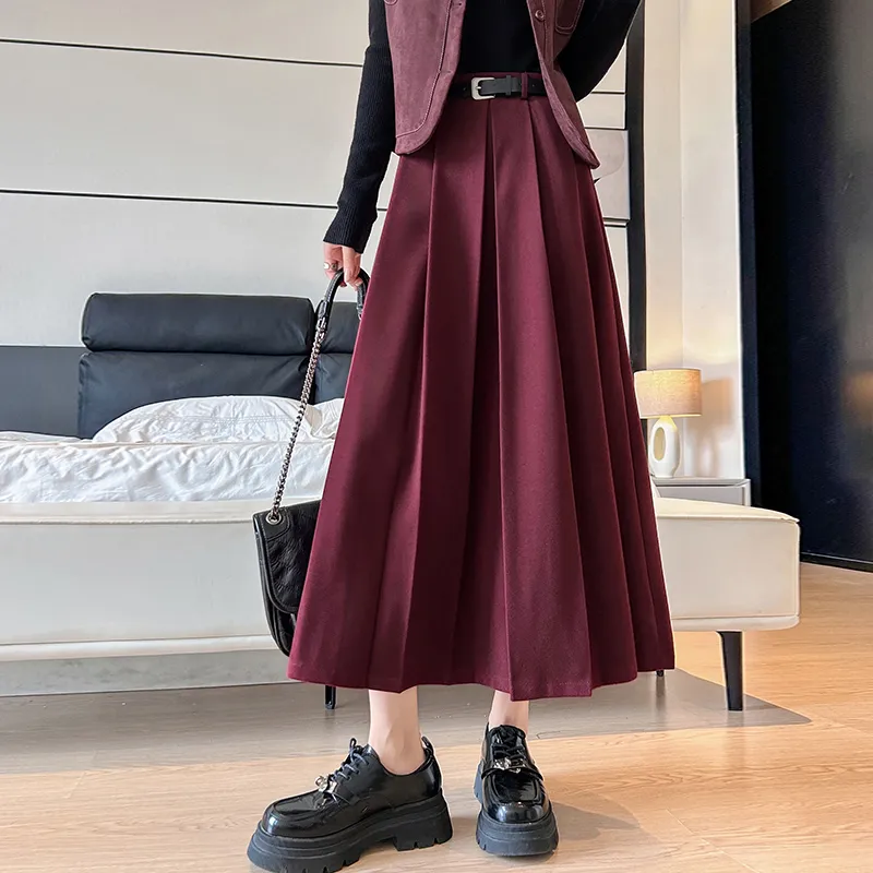 Oudifu Casual Long Skirt Women's-3