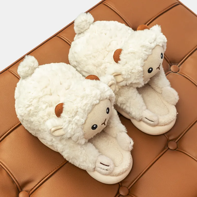 Ming Sheng Squashy And Bouncy Feeling Fuzzy Velvet Platform Cotton Slipper, Home Slippers-6