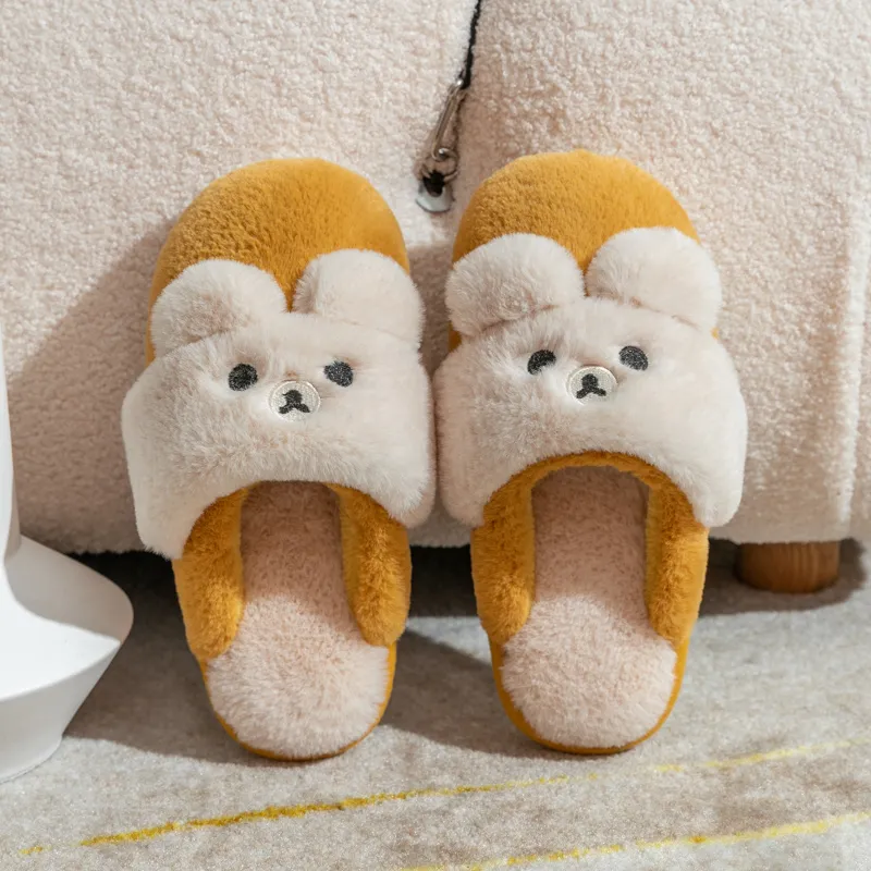 Ming Sheng Plush Home Korean Style Closed Toe Postpartum Indoor Slippers-8