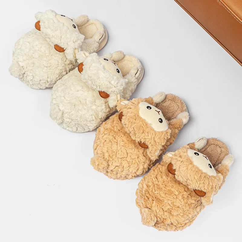 Ming Sheng Squashy And Bouncy Feeling Fuzzy Velvet Platform Cotton Slipper, Home Slippers-8