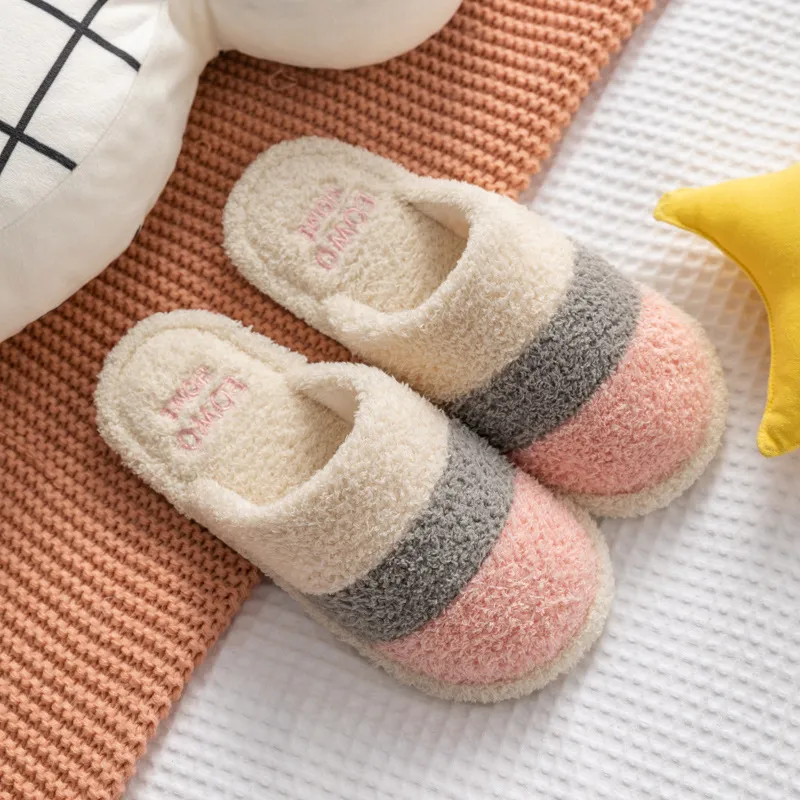 Ming Sheng Indoor Home Use Cute Platform Slip Resistant Fuzzy Slippers-6