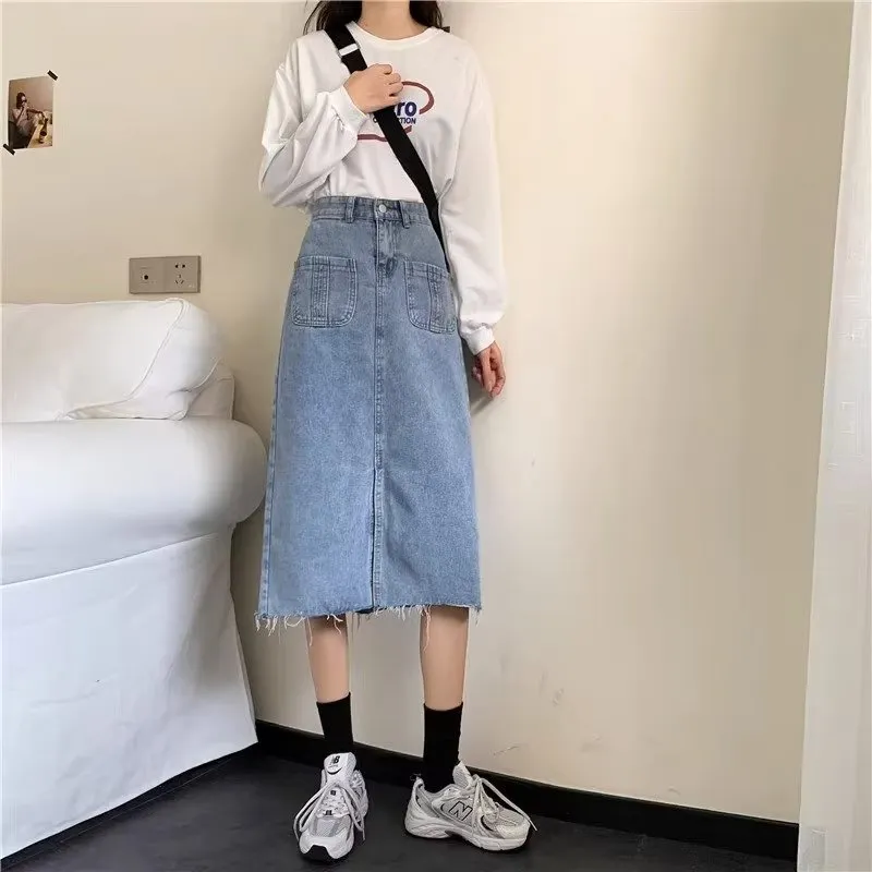 Alxnan Denim Long Skirt Women's-7