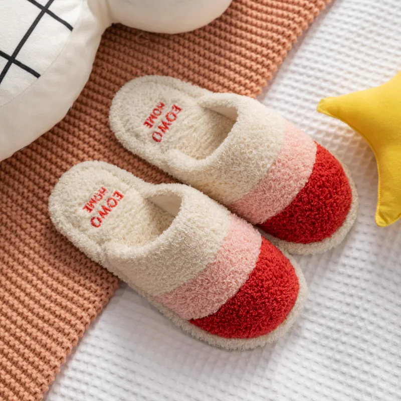 Ming Sheng Indoor Home Use Cute Platform Slip Resistant Fuzzy Slippers-1