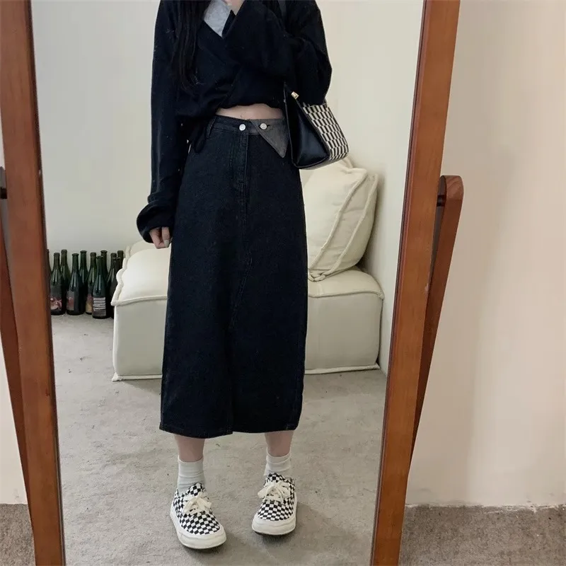 Alxnan Denim Long Skirt Women's-4