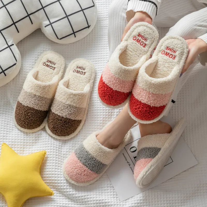 Ming Sheng Indoor Home Use Cute Platform Slip Resistant Fuzzy Slippers-3