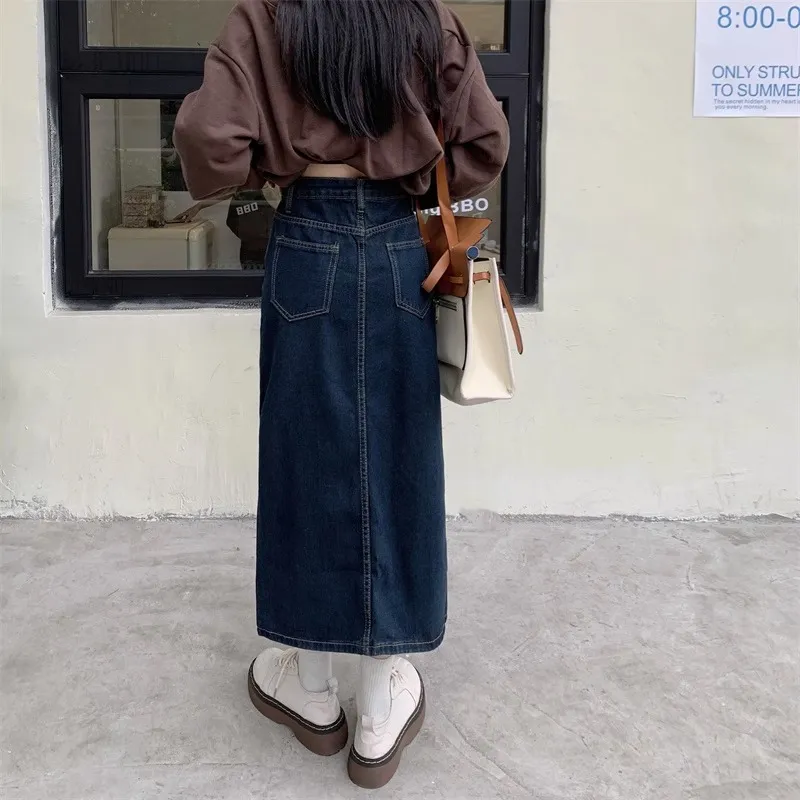Alxnan Denim Long Skirt Women's-7