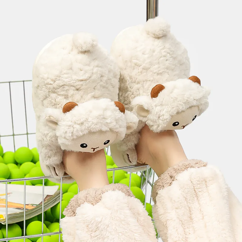 Ming Sheng Squashy And Bouncy Feeling Fuzzy Velvet Platform Cotton Slipper, Home Slippers-7