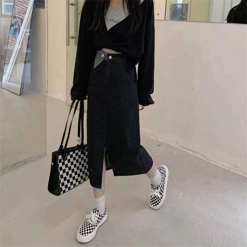 Alxnan Denim Long Skirt Women's-2