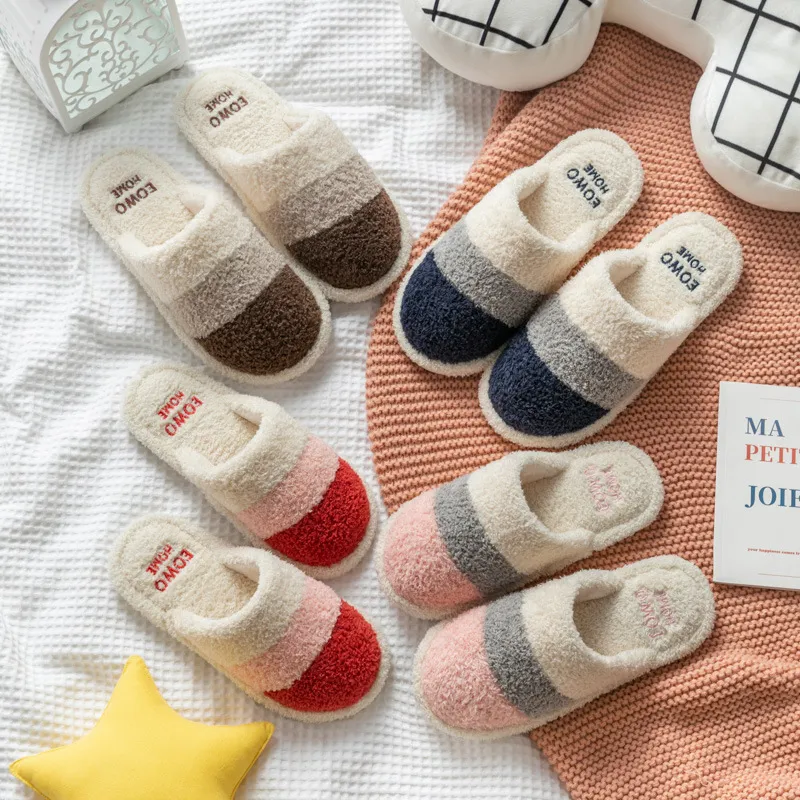 Ming Sheng Indoor Home Use Cute Platform Slip Resistant Fuzzy Slippers-2