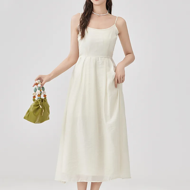 Alxnan Slip Dresses Women's Ecru-3