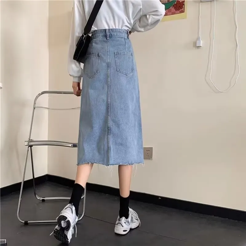 Alxnan Denim Long Skirt Women's-6