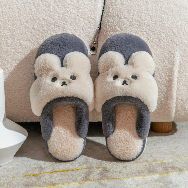 Ming Sheng Plush Home Korean Style Closed Toe Postpartum Indoor Slippers-11