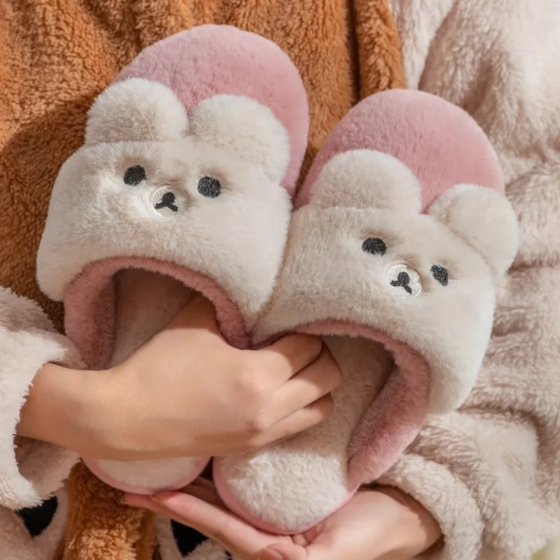 Ming Sheng Plush Home Korean Style Closed Toe Postpartum Indoor Slippers-1