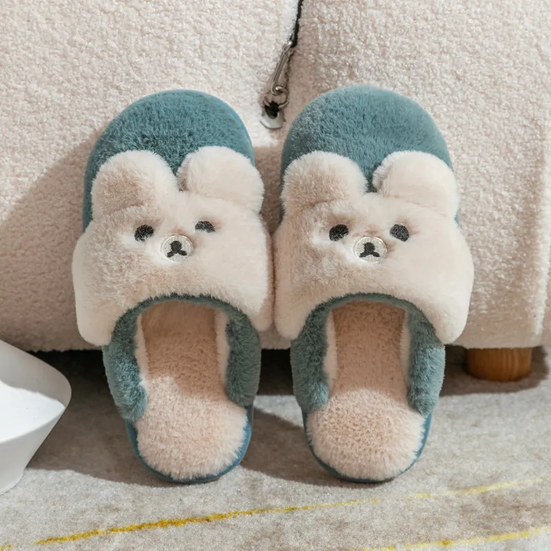Ming Sheng Plush Home Korean Style Closed Toe Postpartum Indoor Slippers-5