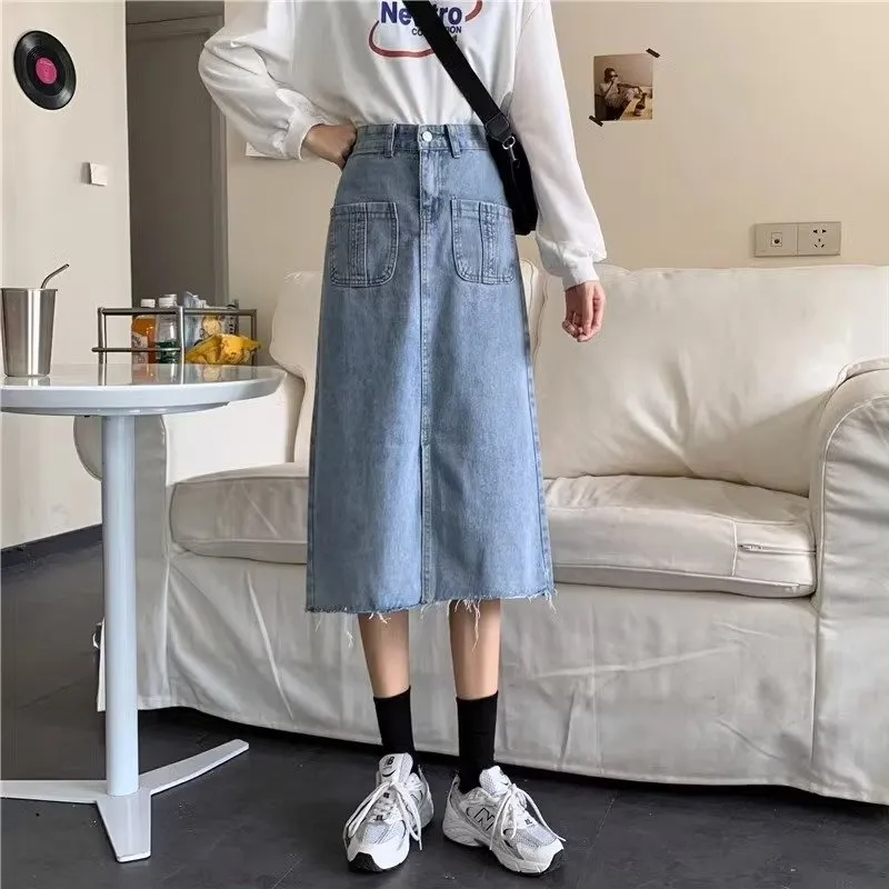 Alxnan Denim Long Skirt Women's-8