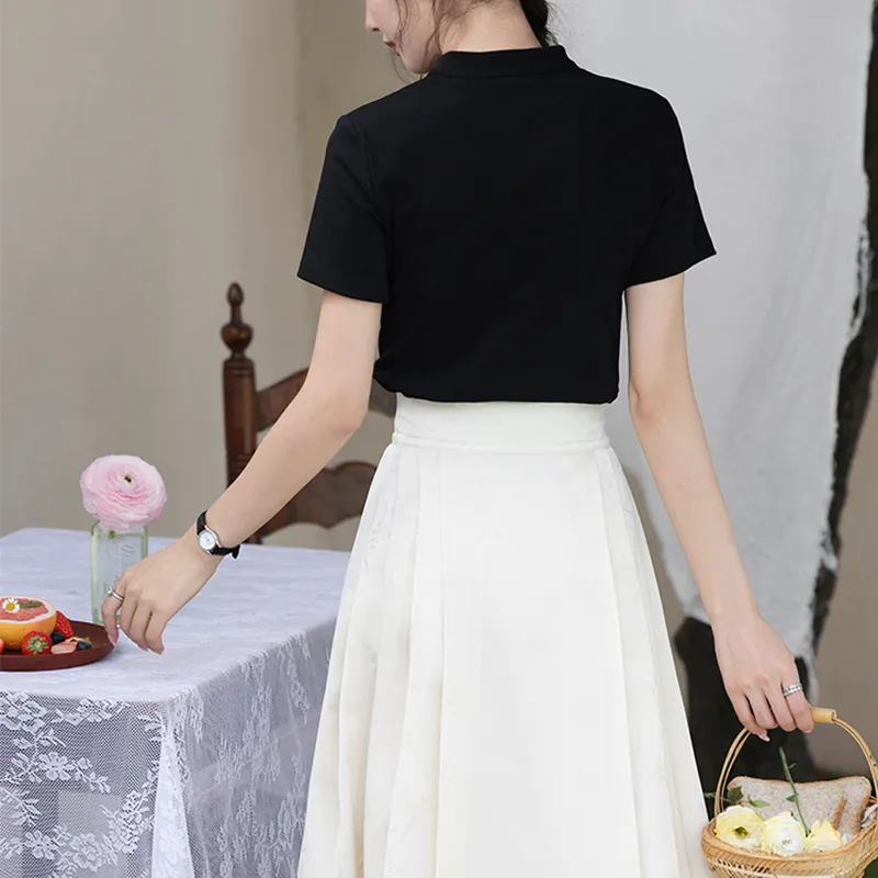 Alxnan Casual Long Skirt Women's Apricot-1