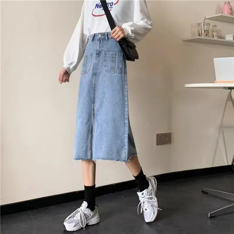 Alxnan Denim Long Skirt Women's-5