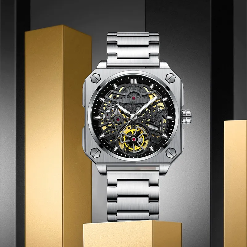 RERF Mechanical Movement Watch Men's Watches Cut-Out Dial-1