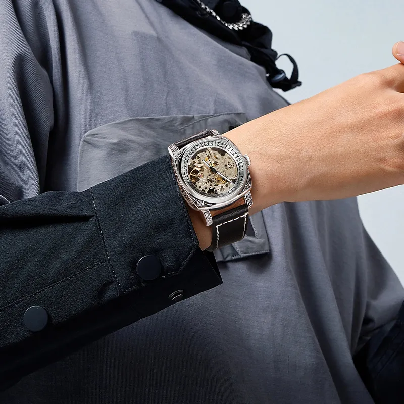 RERF Mechanical Movement Men's Watches Silver Dial-2