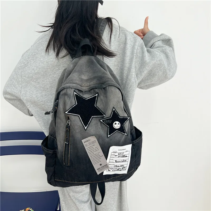 LEXI Denim Backpack Unisex Multicolor-4
