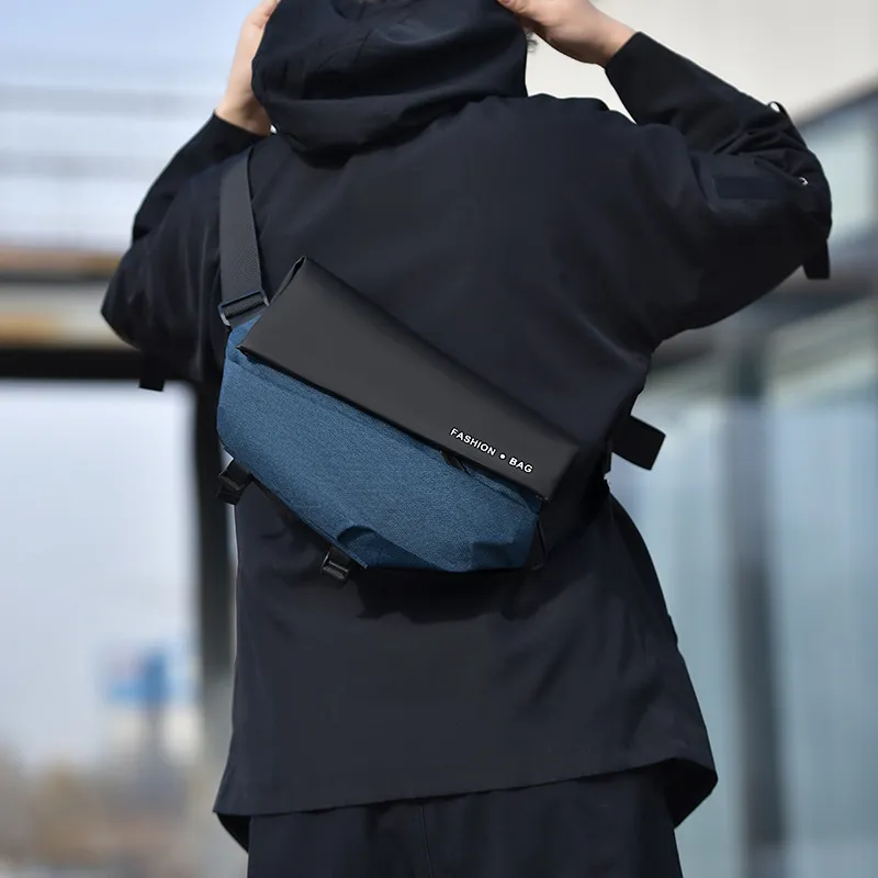 LEXI Oxford Sling Bag Unisex Black/Dark Gray/Black Gray Color/Black Blue-8