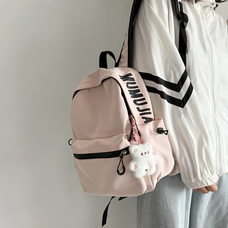 LEXI Nylon Fabric Backpack Regular Unisex Multicolor-16