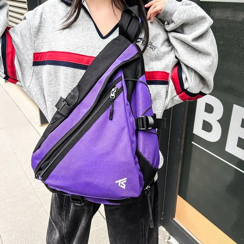 LEXI Nylon Shoulder Bag Crossbody Bag Unisex Purple Black Gray-1