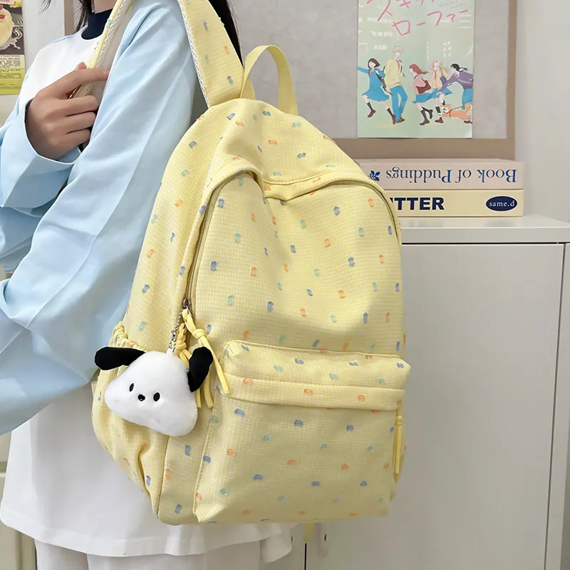 LEXI Nylon Backpack Regular Women's Yellow/Blue-1