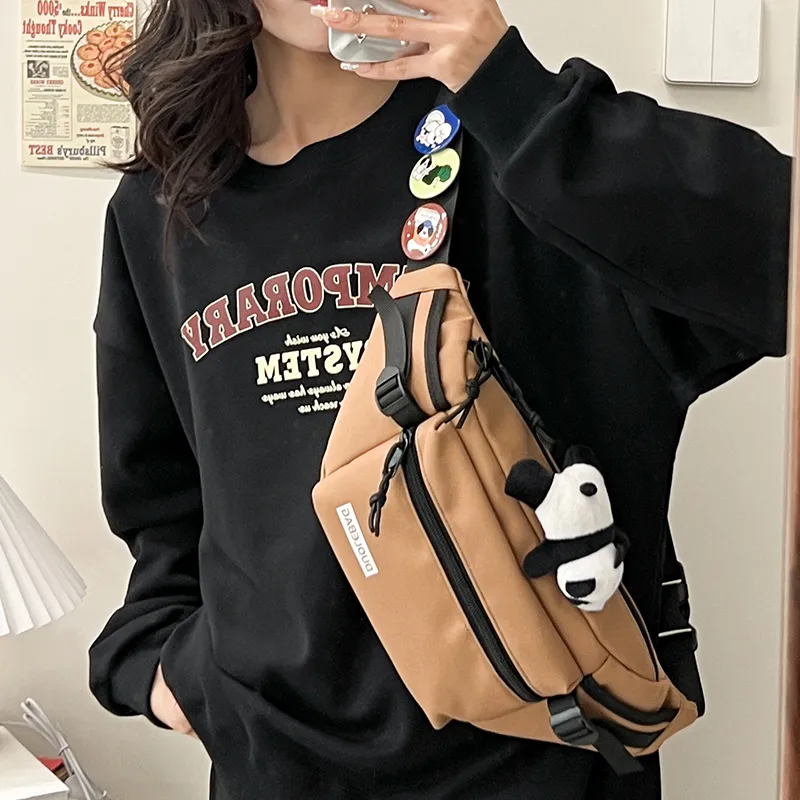 LEXI Nylon Crossbody Bag Fanny Pack Sling Bag Regular Unisex Multicolor-21