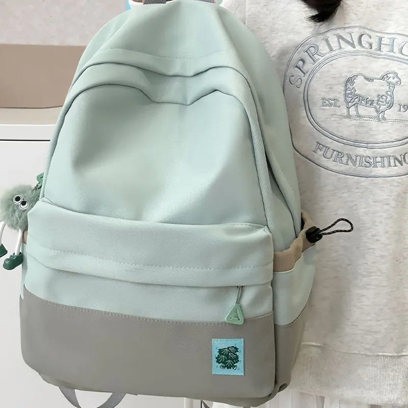 LEXI Nylon Backpack Unisex Green/Ecru-2