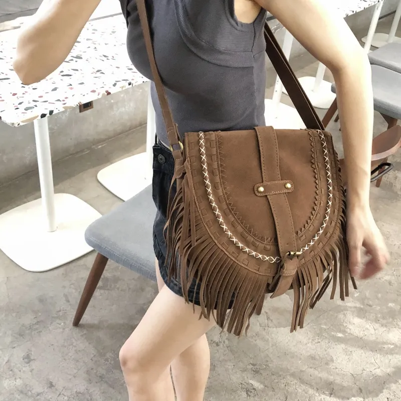 LEXI Matte Fabric Shoulder Bag Women's Coffee-3