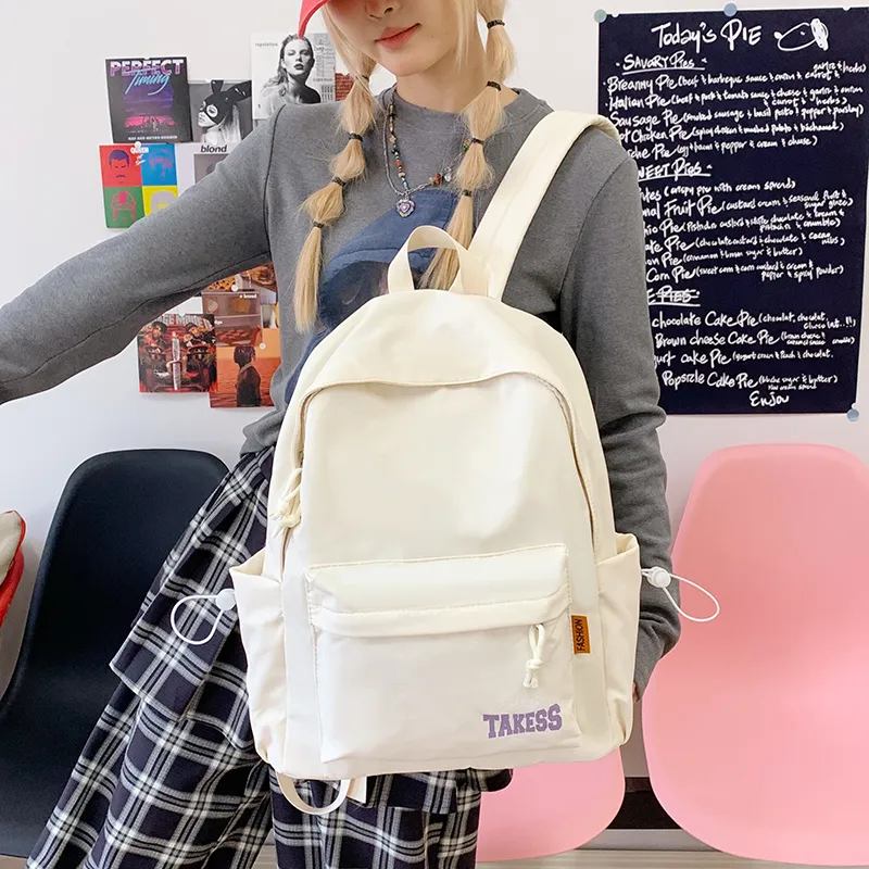 LEXI Nylon Fabric Backpack Unisex Multicolor-13