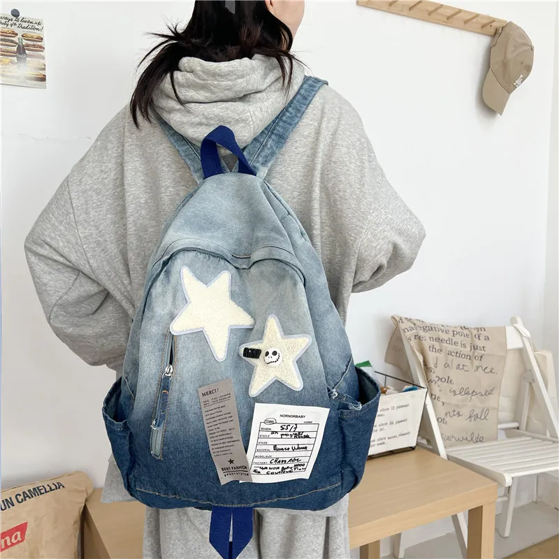 LEXI Denim Backpack Unisex Multicolor-1