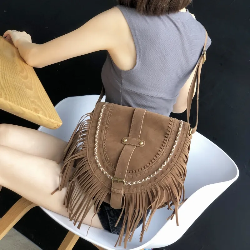LEXI Matte Fabric Shoulder Bag Women's Coffee-1